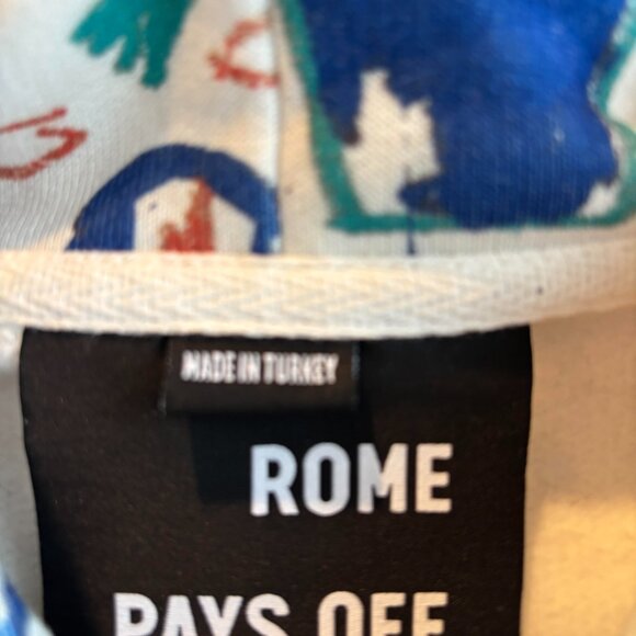 Rome Pays Off Artwork Collection Jean Michel Basquiat Graphic Men's Hoodie L - Picture 3 of 4